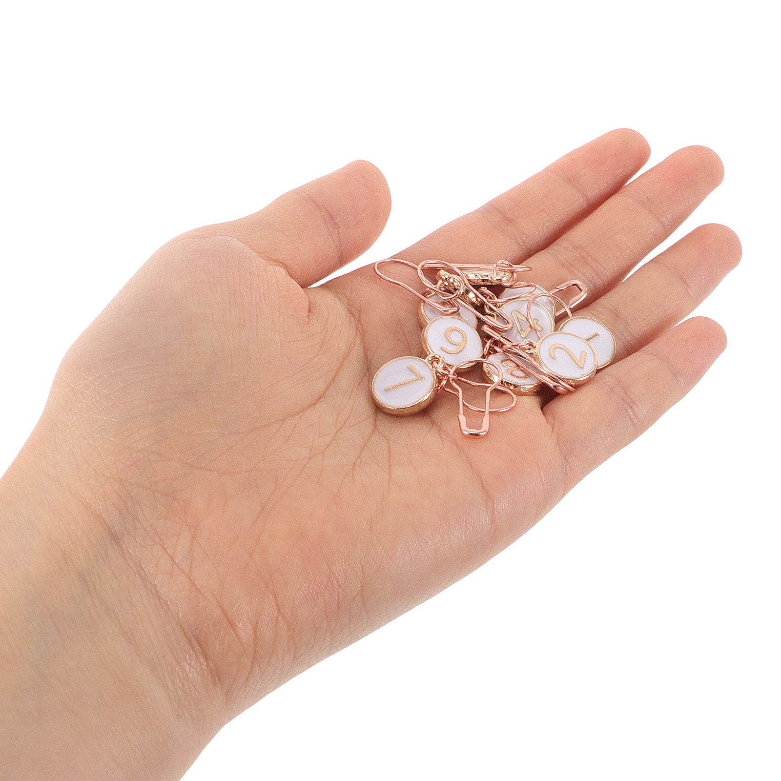 Stitch Marker Ring - 30 ชิ้น ตัวบอกตำแหน่งลายถักโลหะ สำหรับงานถักนิตติ้งและโครเชต์ ทำจากโลหะผสม ขนาดกะทัดรัด