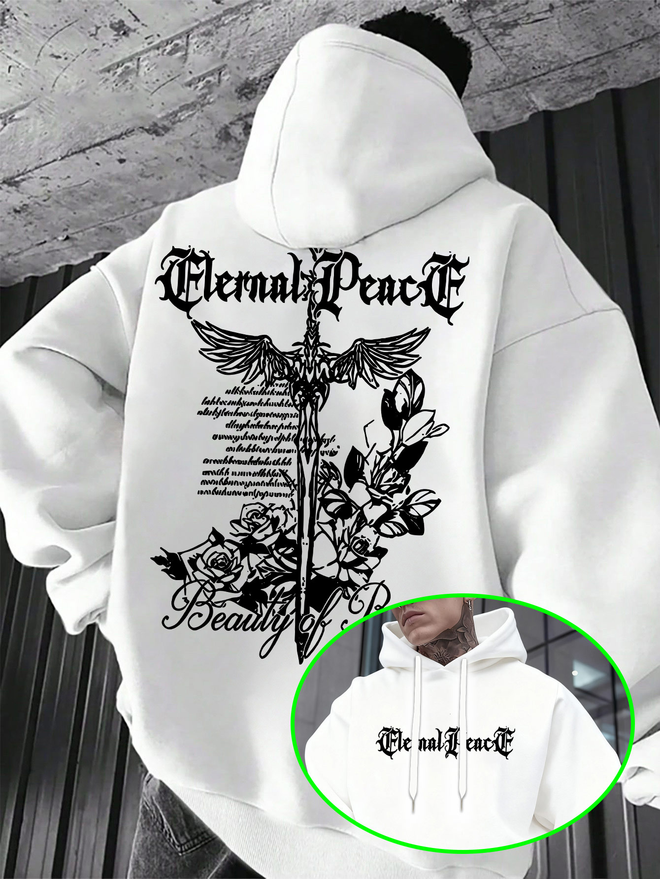 เสื้อฮู้ดดี้ทรงแคปสำหรับผู้ชาย - Embroidery Font Free บทวิจารณ์และราคา