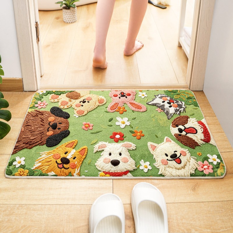 VIKAMA พรมเช็ดเท้าลายดอกไม้สำห - Embroidery Lovers บทวิจารณ์และราคา