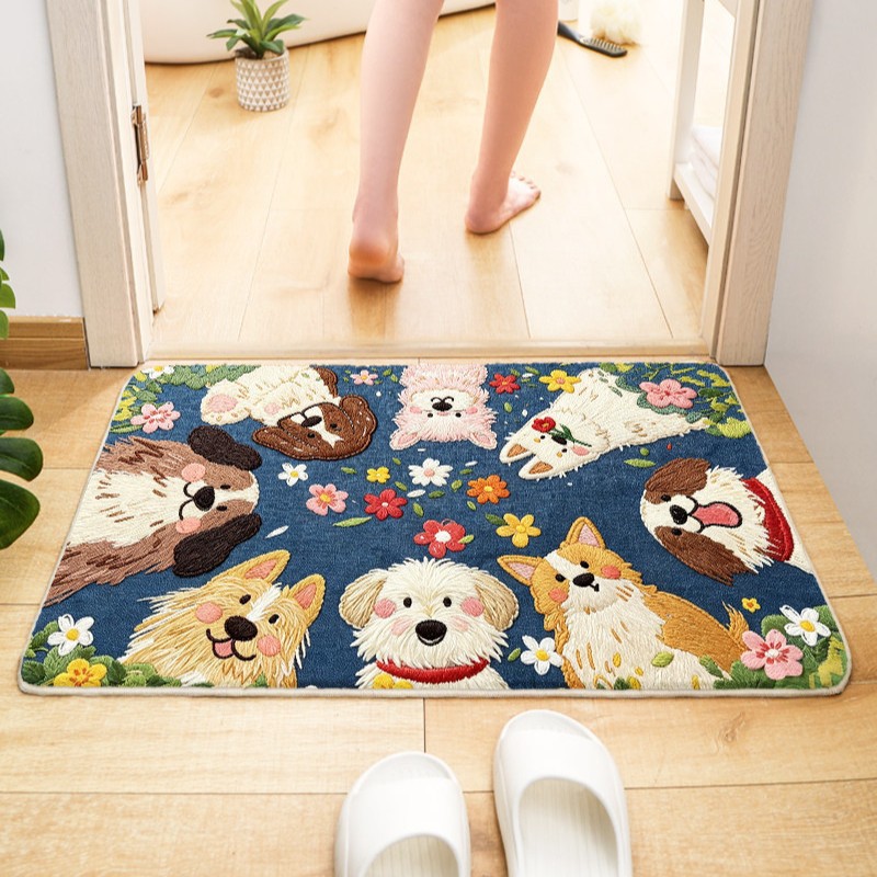 VIKAMA พรมเช็ดเท้าลายดอกไม้สำห - Embroidery Lovers บทวิจารณ์และราคา