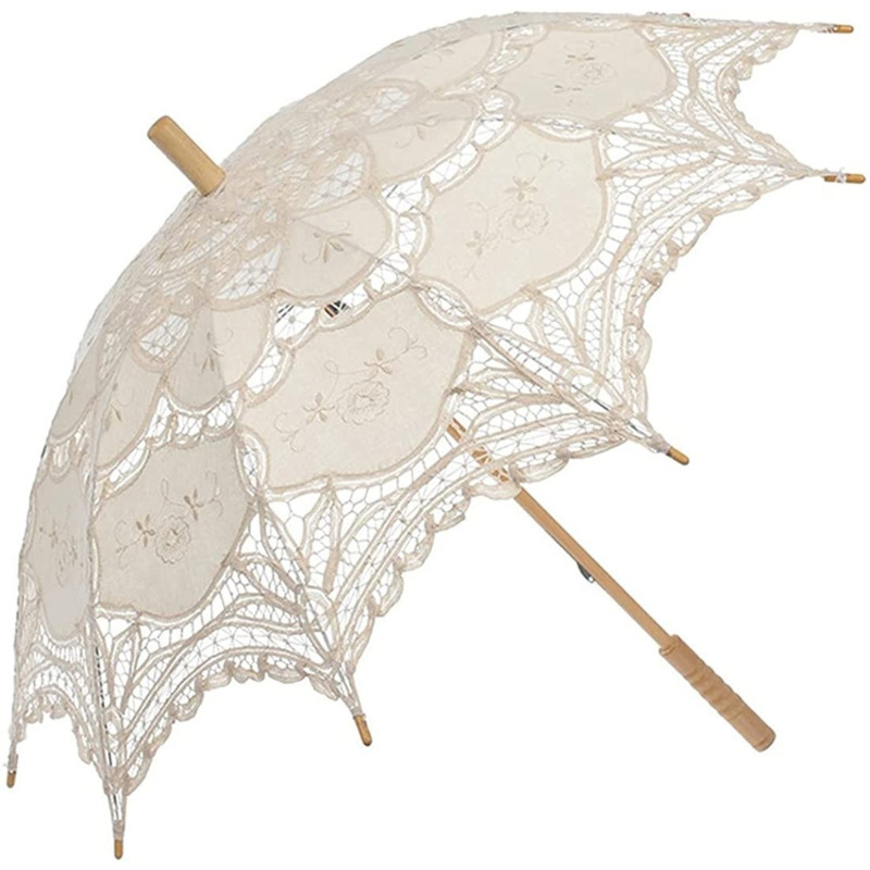 งานแต่งงานเจ้าสาวร่มลูกไม้สีขา - Embroidery Lovers บทวิจารณ์และราคา