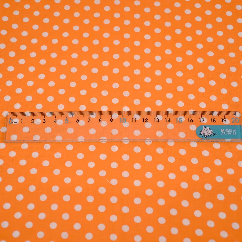 ผ้าคอตตอนพิมพ์ลายจุดสีส้มสีขาว - Embroidery Garments บทวิจารณ์และราคา