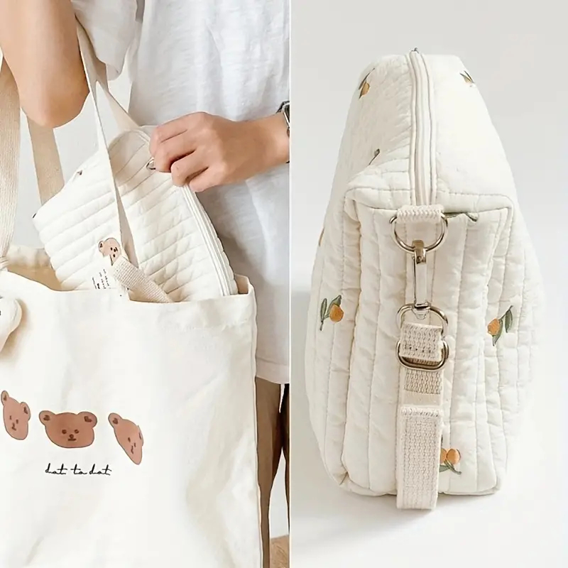 ผ้าฝ้ายแบบพกพากระเป๋าซิปเย็บปั - Embroidery Fonts บทวิจารณ์และราคา