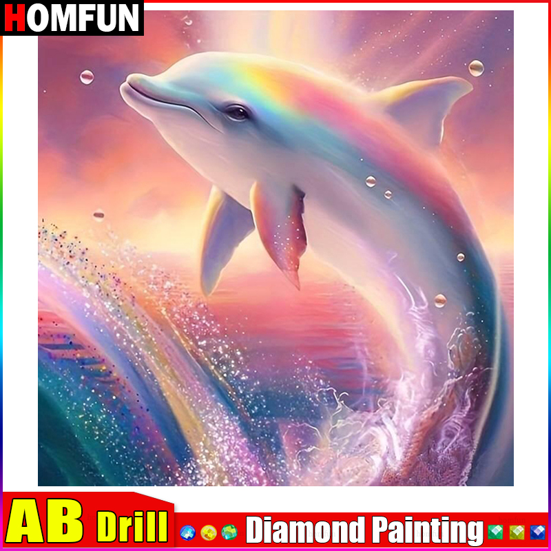 HOMFUN AB เย็บปักถักร้อยเพชรเต - Embroidery Cross Stitch Patterns บทวิจารณ์และราคา
