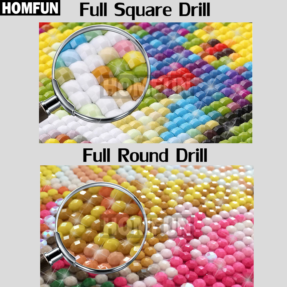HOMFUN AB เย็บปักถักร้อยเพชรเต - Embroidery Cross Stitch Patterns บทวิจารณ์และราคา