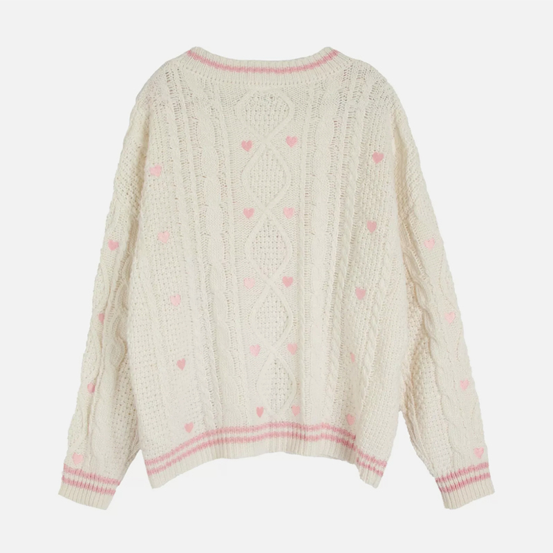เสื้อคาร์ดิแกนลายปักหัวใจสีชมพ - Embroidery Lovers บทวิจารณ์และราคา