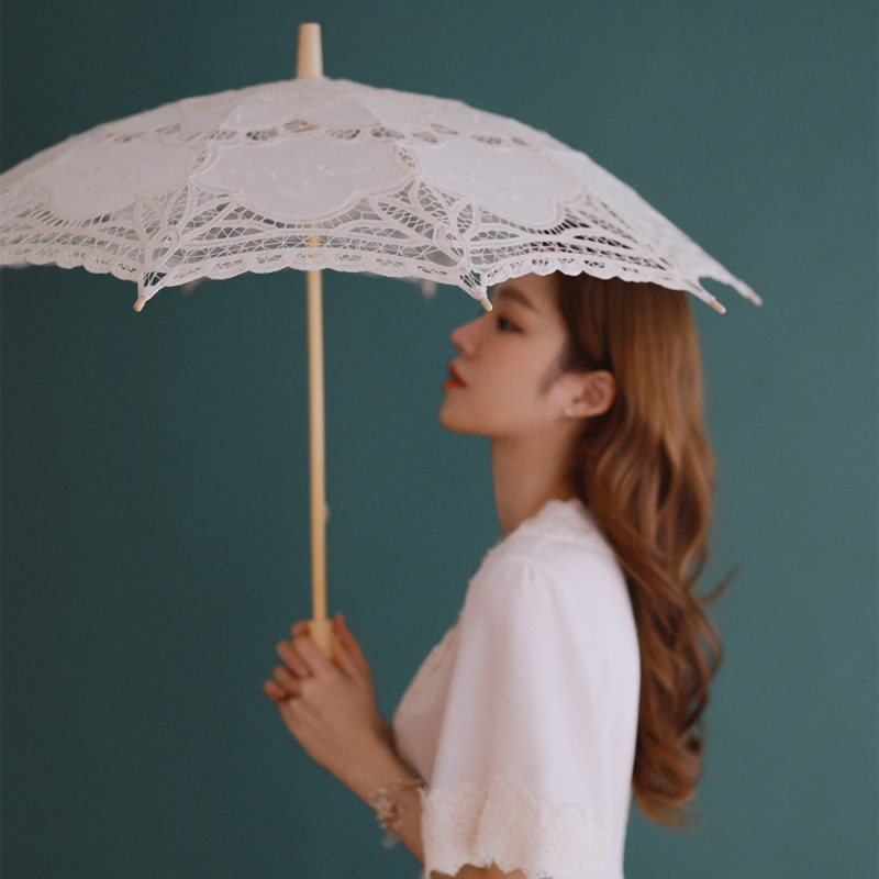 ลูกไม้แต่งงานเจ้าสาวร่มสีขาวเจ - Embroidery Lovers บทวิจารณ์และราคา