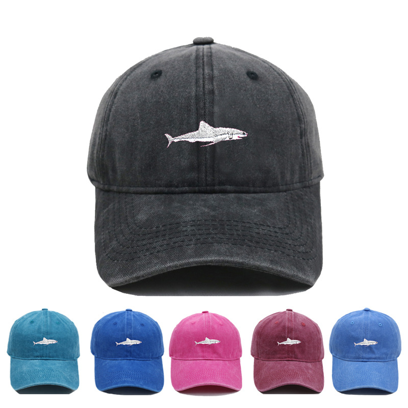 หมวกเบสบอลปักลายฉลามสไตล์วินเท - Embroidery Lovers บทวิจารณ์และราคา