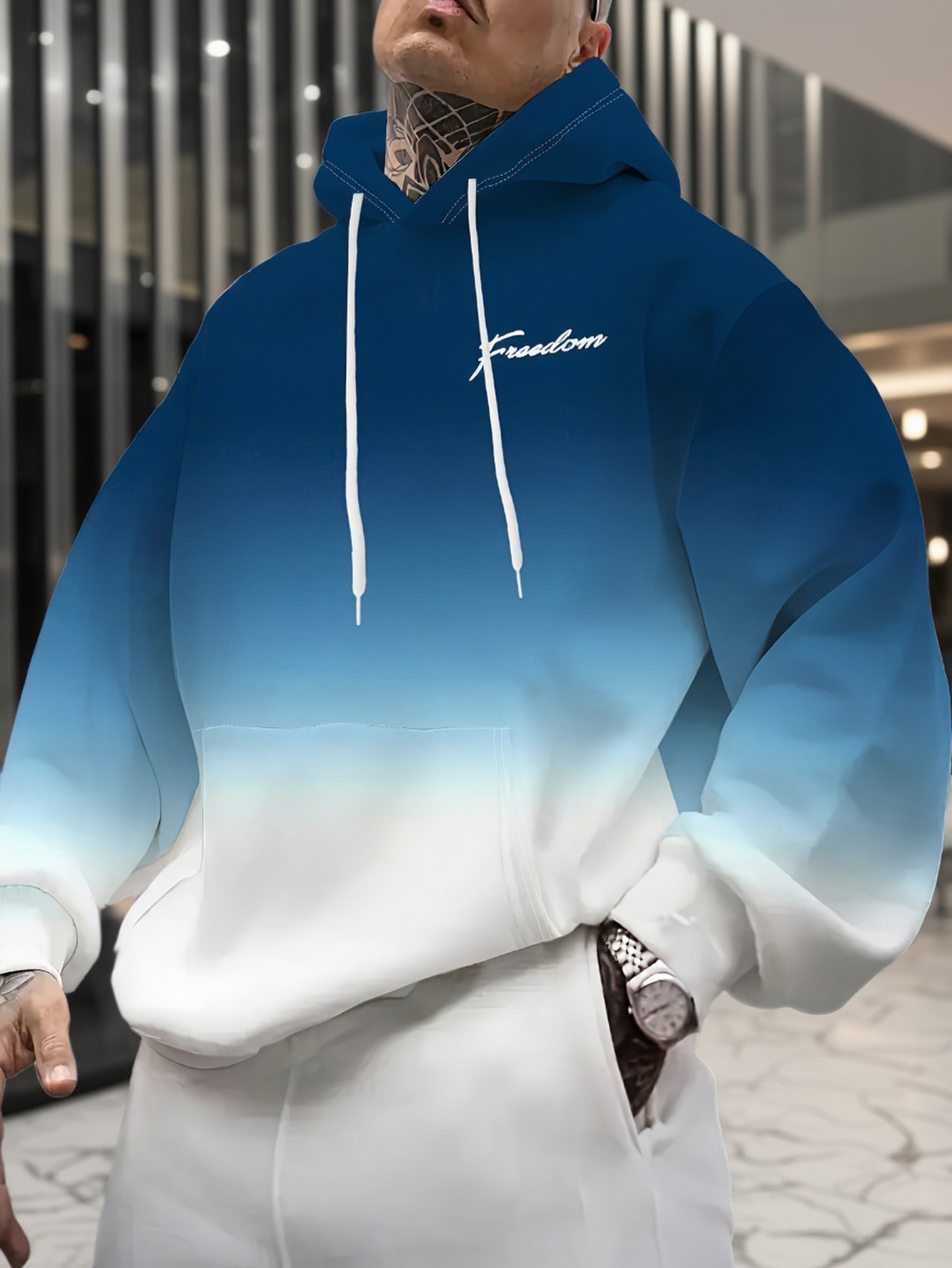 เสื้อฮู้ดดี้ผู้ชายสองสีแบบไล่เ - Embroidery Font Free บทวิจารณ์และราคา