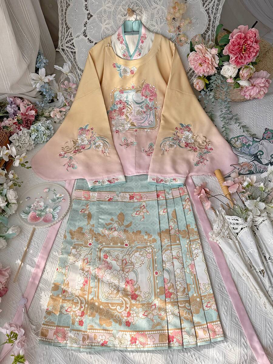 ชุดฮั่นฝูผู้หญิงสไตล์หมิง คอทร - Embroidery Skirt บทวิจารณ์และราคา