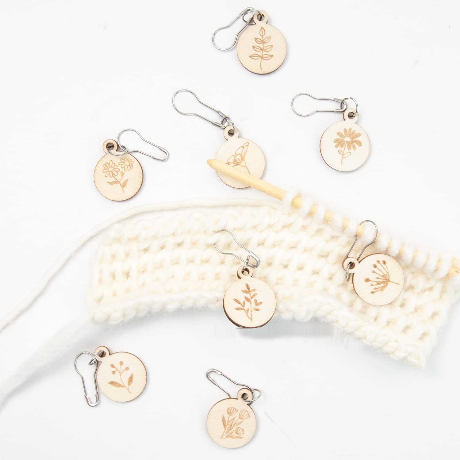 เครื่องหมายจุดถักโครเชต์ไม้ แห - Stitch Marker Ring บทวิจารณ์และราคา