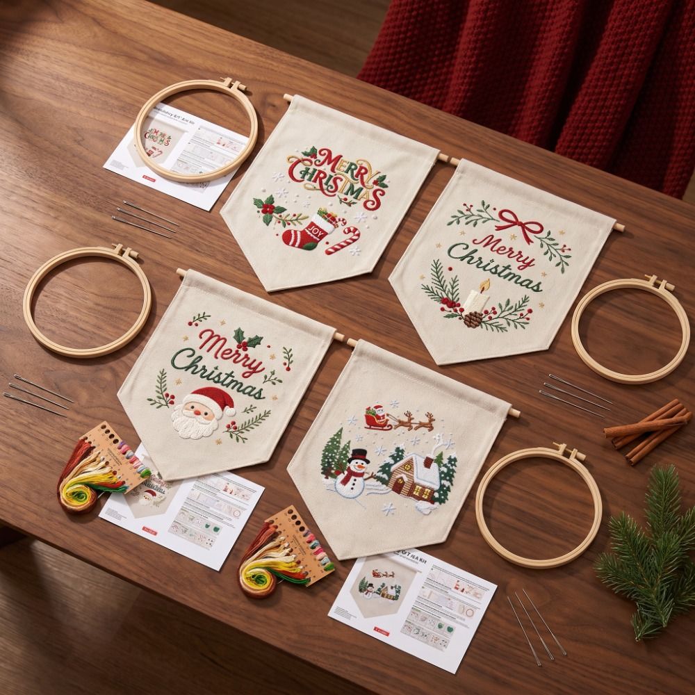 ชุดปักคริสต์มาสทำมือ ลายสโนว์แ - Embroidery Xmas Kits บทวิจารณ์และราคา